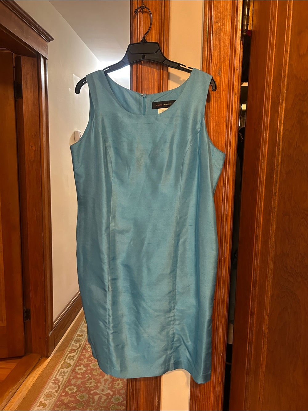 Sleeveless blue Thai Silk  dress
